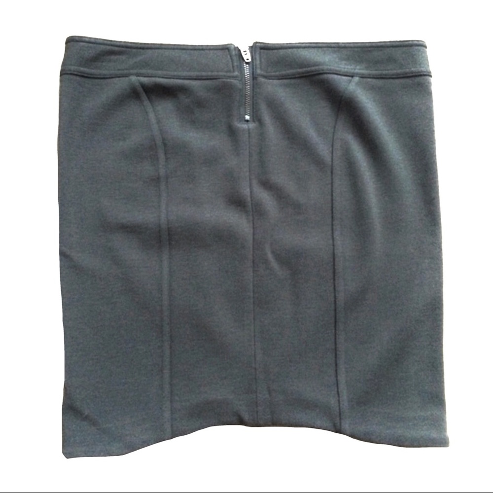 Helmet Lang Olive/Taupe Seamed Zipper Mini Skirt S - Picture 4 of 8
